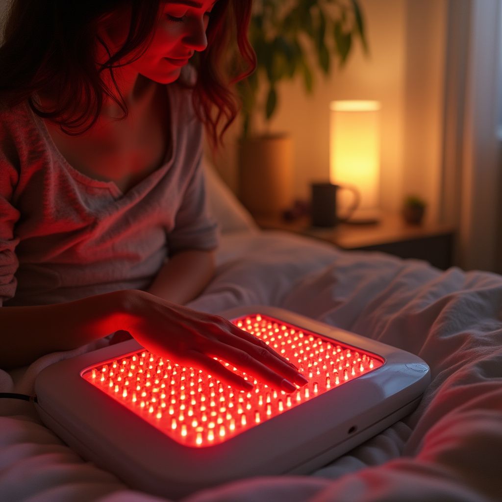 How do red light therapy pads affect pain management and circulation?