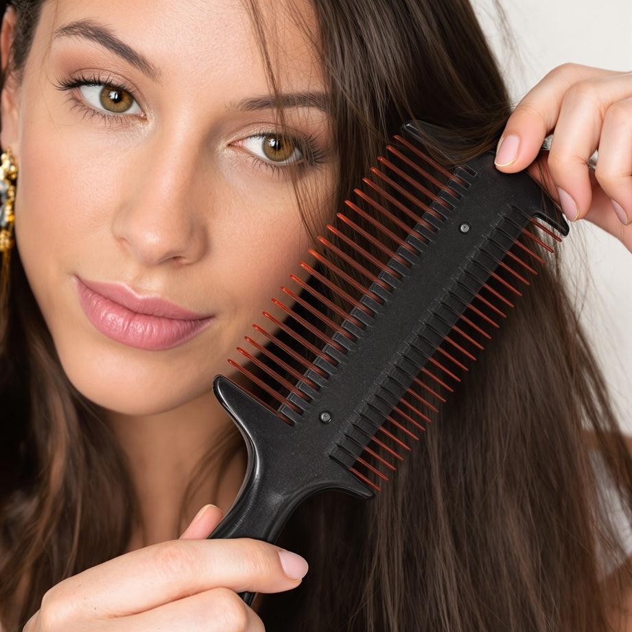 How can a light therapy brush improve hair growth?