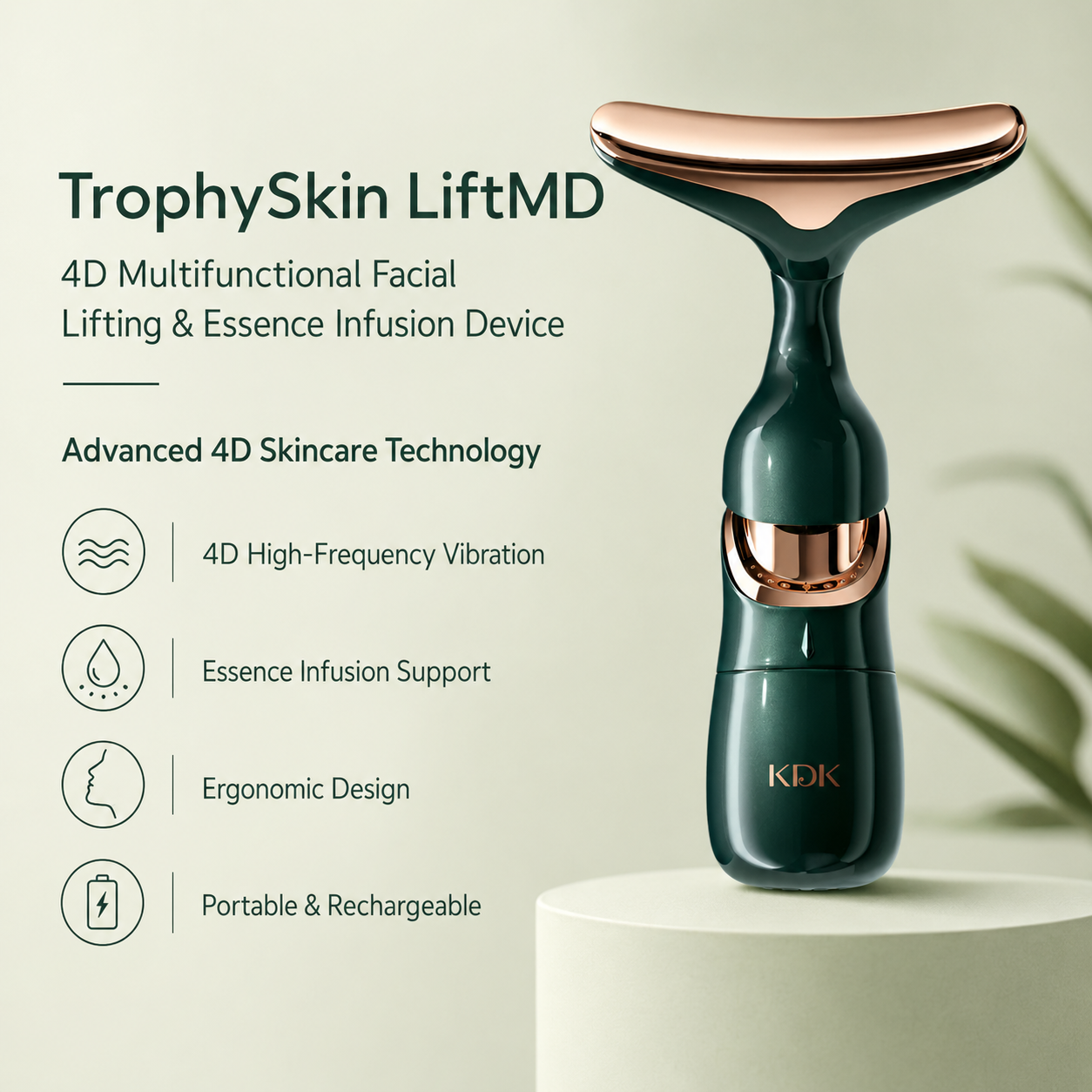 TrophySkin LiftMD – 4D Multifunctional Facial Lifting & Essence Infusion Device