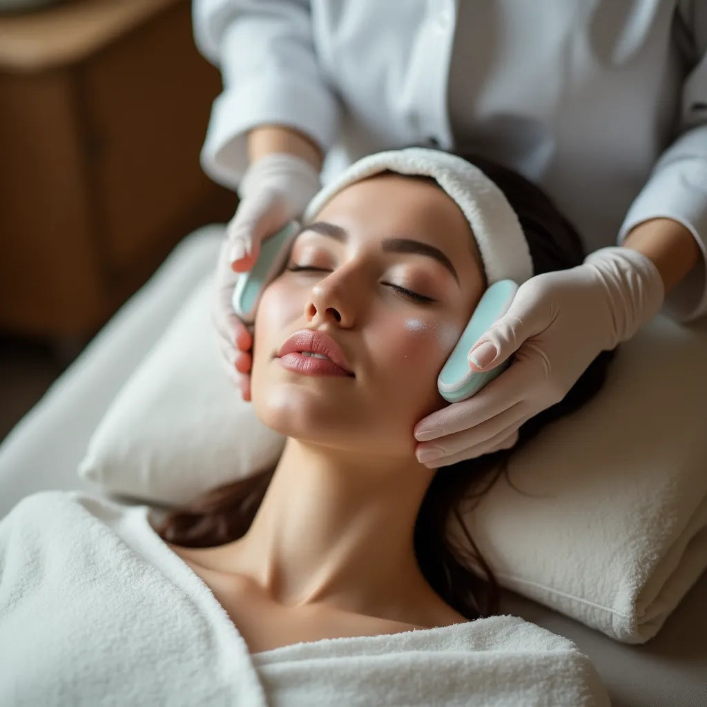 What is a cryotherapy facial treatment, and how does it work?