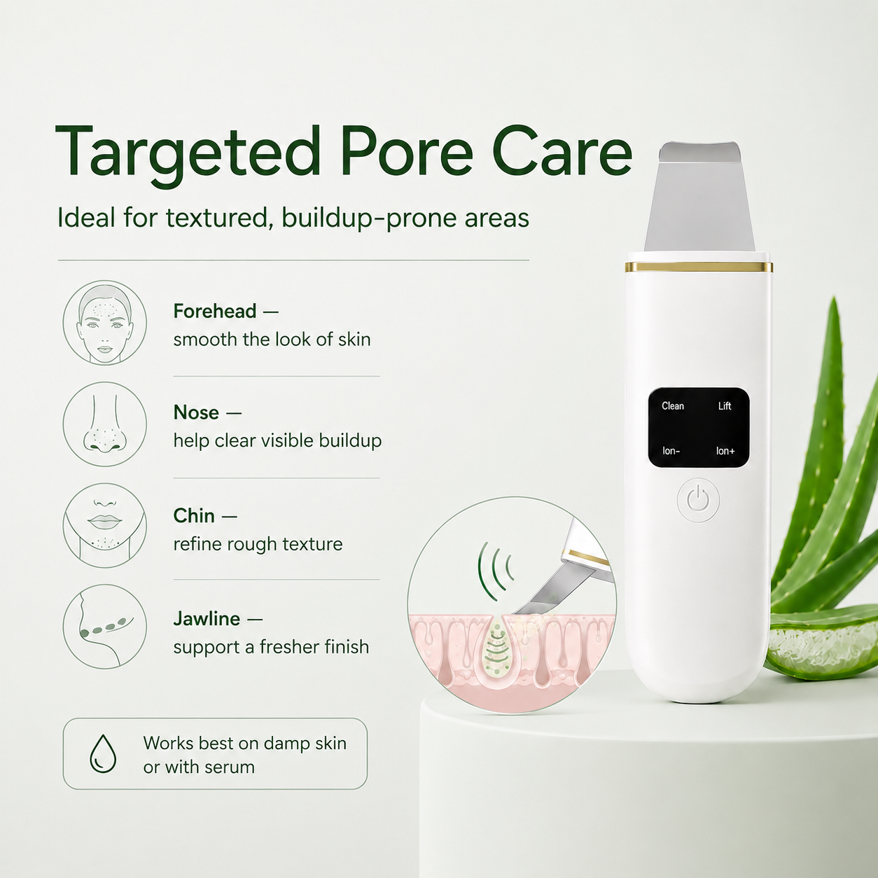 Ultrasonic facial cleanser
